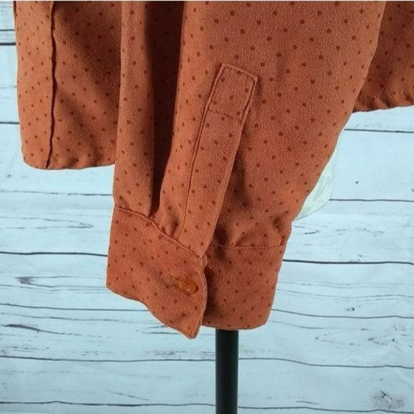 Ms. Lee Women's Vintage 90's Orange Button Down Long Sleeve Blouse Size XL - Picture 8 of 8